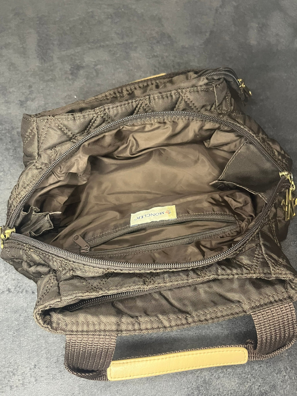Moncler Mini Handbag Segeltuch bräunlich