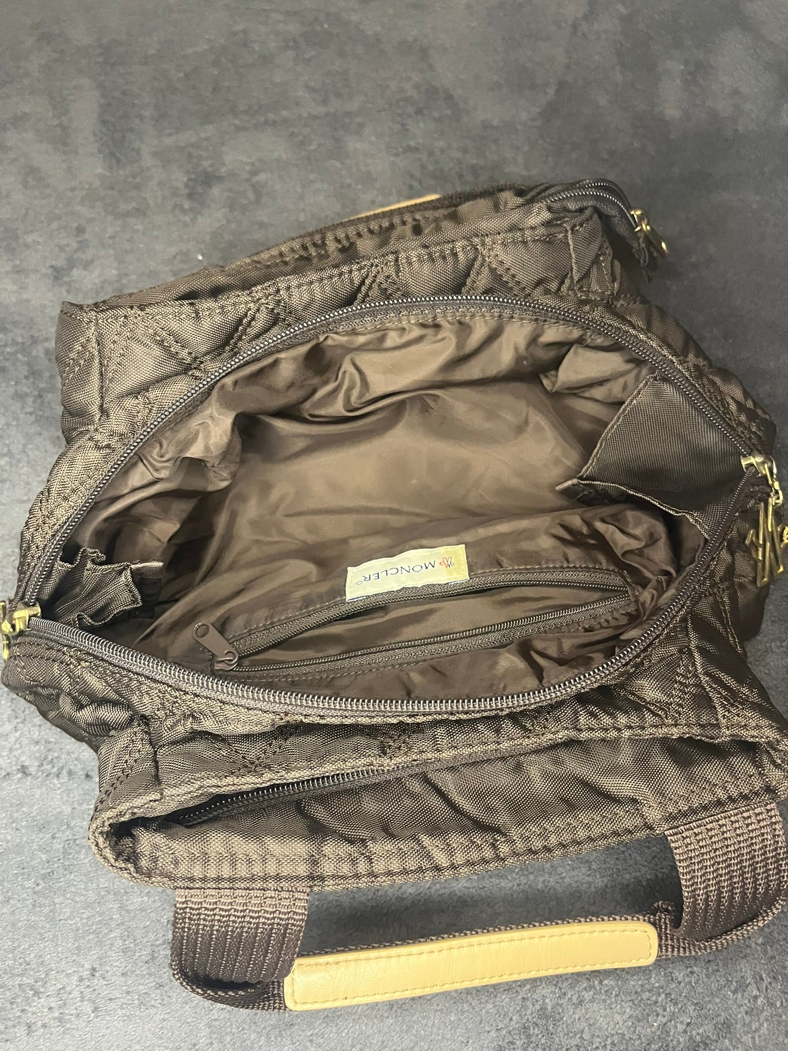 Moncler Mini Handbag Segeltuch bräunlich