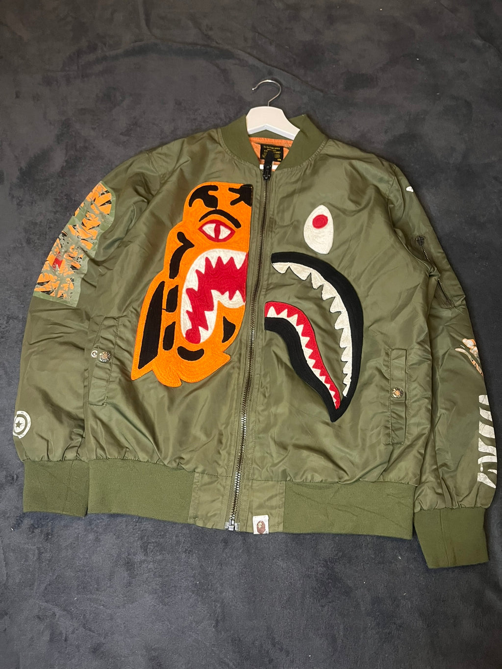 A Bathing Ape BAPE Bomber Jacke Shark Tiger