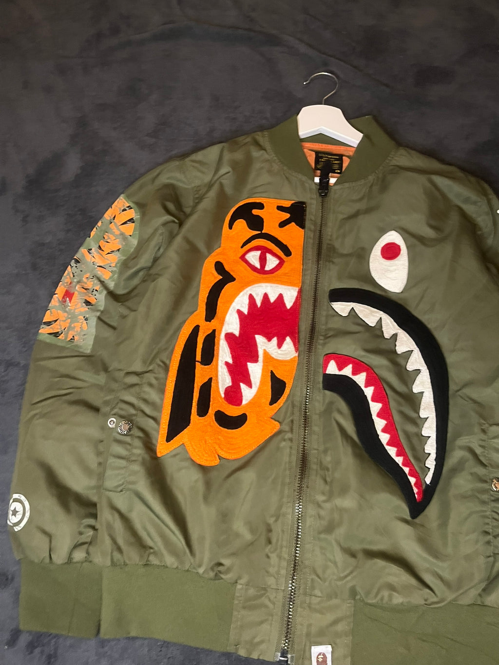 A Bathing Ape BAPE Bomber Jacke Shark Tiger