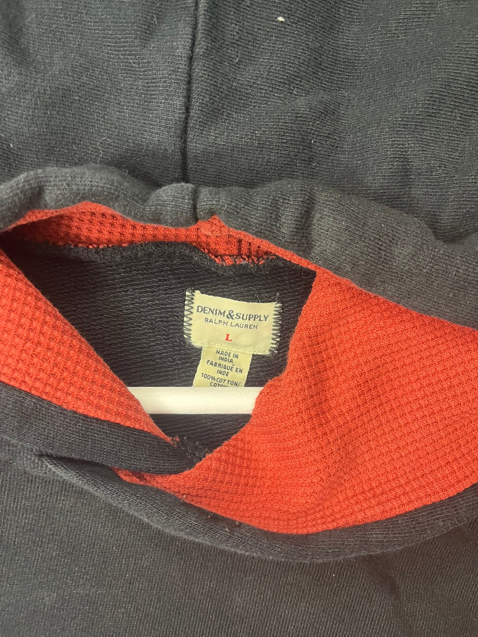 Ralph Lauren Denim & Supply Skull Wings Motor Hoodie Schwarz