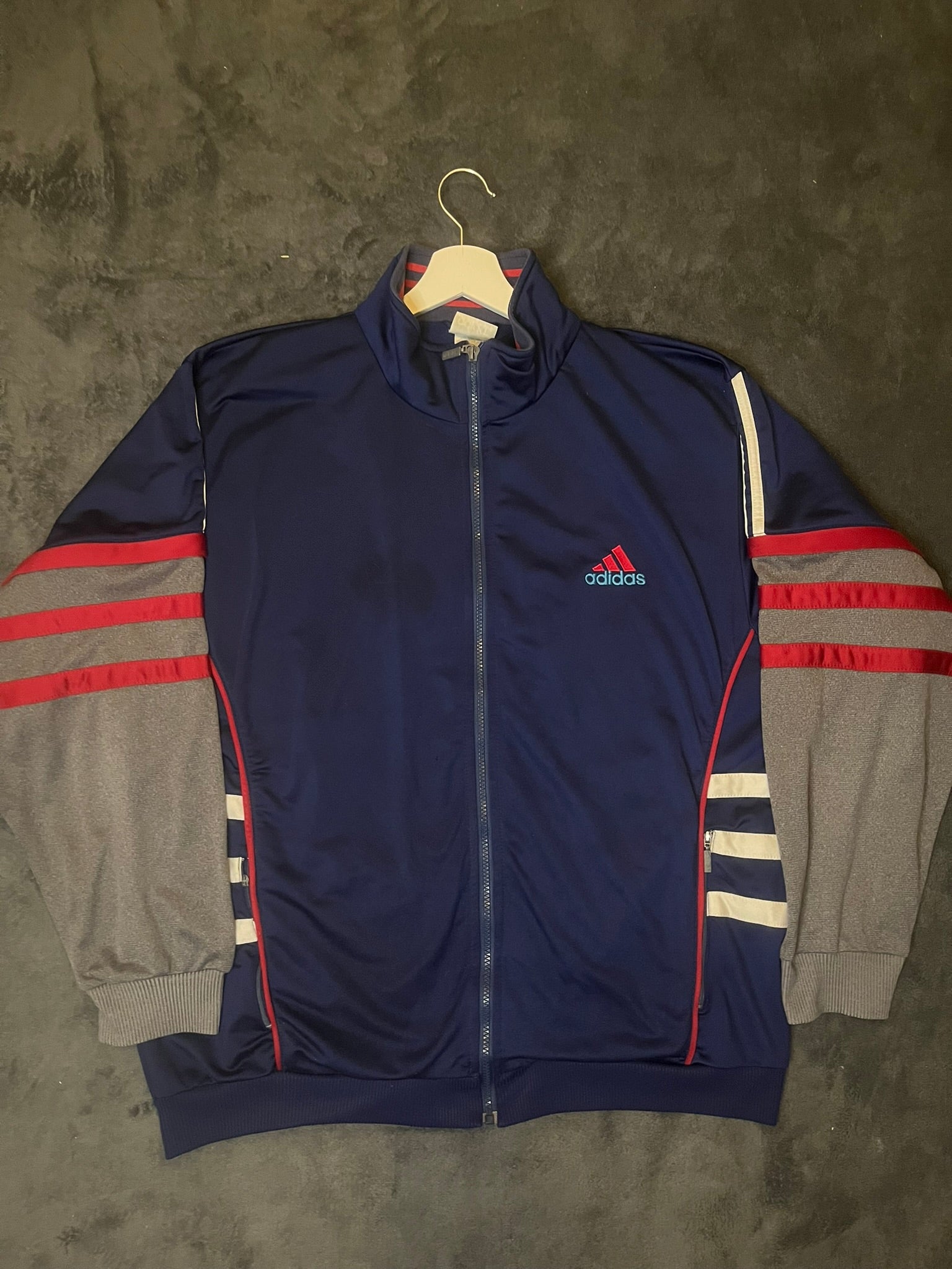 Adidas Vintage Trainingsjacke Blau/Rot detachable Arme